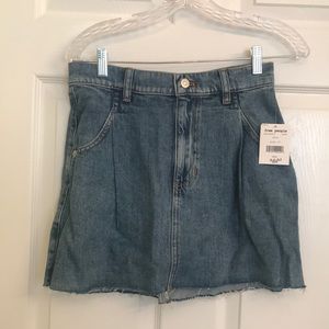 free people mini-skirt denim rain Sz 27 (4-6) NWT